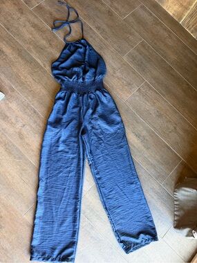 Women’s Navy Blue Halter Jumpsuit